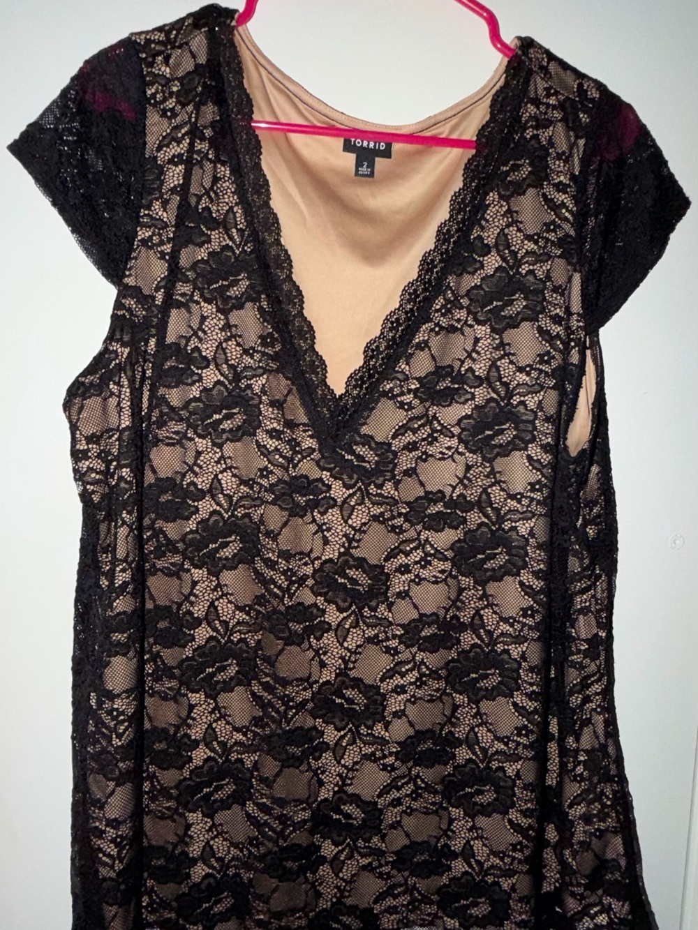 torrid black/nude lace top
